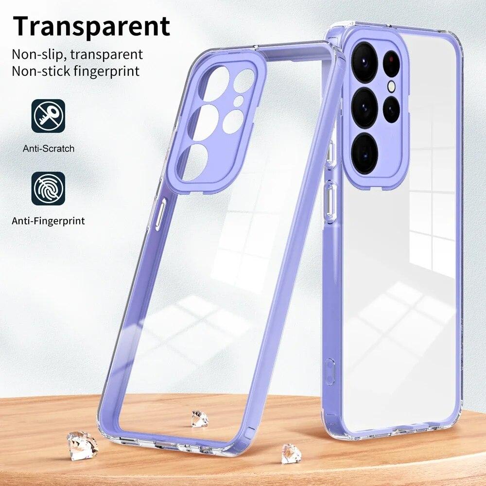 Phone Clear Cover for Samsung Galaxy S24 S23 Ultra A14 A04 A34 A54 A13 A23 A33 A53 A73 A52 A24 A05 A15 A25 Case Protector Bumper