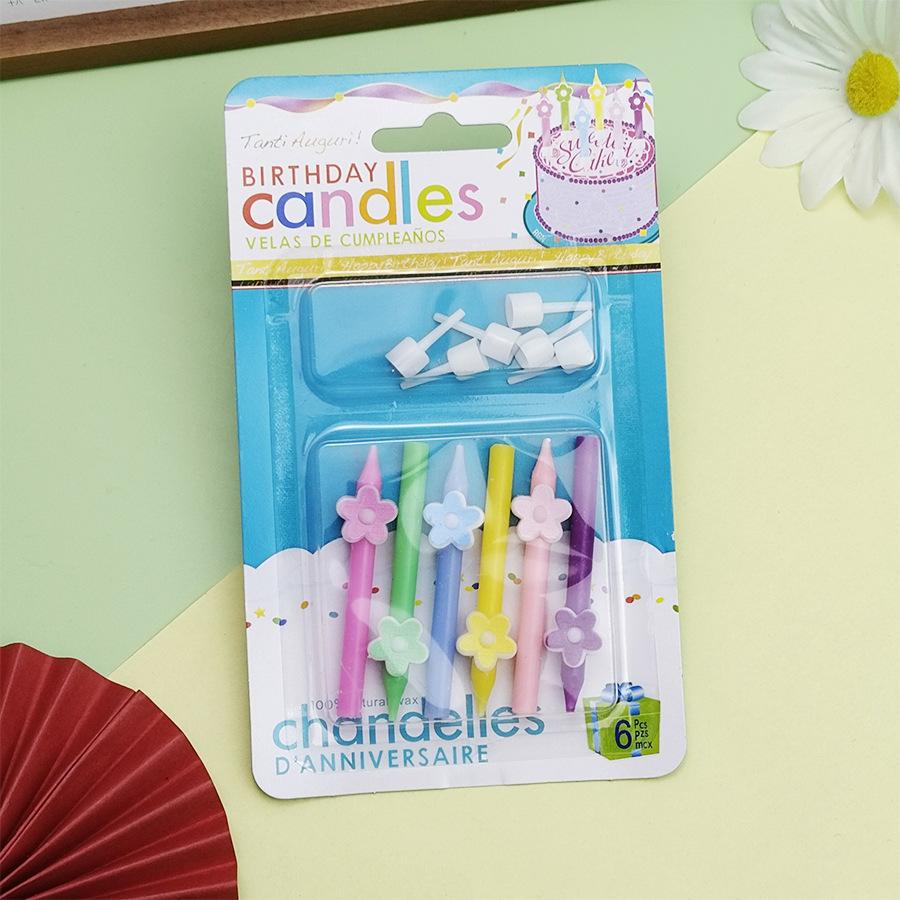 

Красочные свечи для дня рождения, украшения для торта, упаковка из 6 коротких свечей, креативная свеча в форме сердца