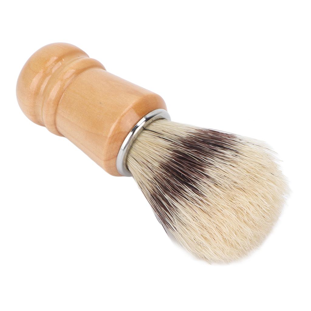 Men"s Shaving Brush Wooden Handle Skin Friendly Facial Beard Cleaning Grooming Shave Tool