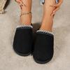Fashion Eretro Fashion Fluffy Platform Slippers Women 2025 Winter Plush Warm Shoes Woman Comfortable Non Slip Home Slippers Slides Women