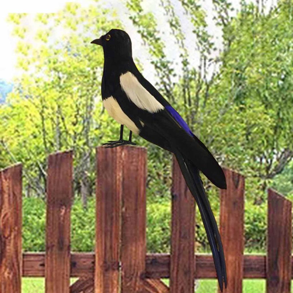 Magpie Simulation Bird Decorative Crafts Animal Garden Ornament for Garden Photography Prop Yard Art Courtyard Micro Landscape