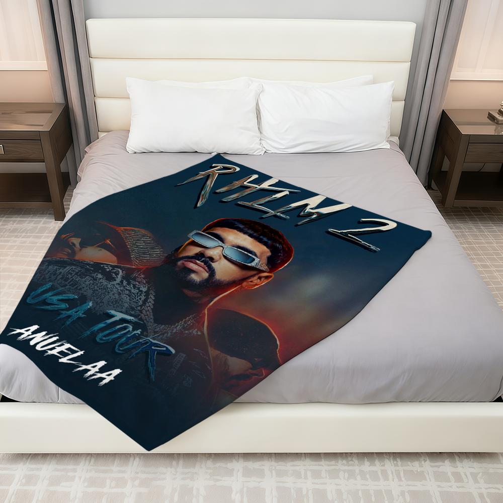Rapper Anuel AA Blanket Throw Super Cosy Plush Living Room Sofa Couch Childish Birthday Gifts