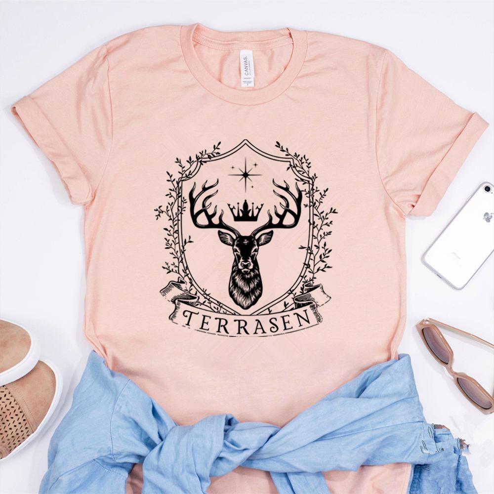 Terrasen Shirt Throne of Glass Merch Sarah J Maas Bookish Shirt Booklover Gift ACOTAR Crescent City Velaris Tops Graphic Tees