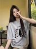 Women's 2026 Drop Shoulder Cartoon T-Shirt - Pure Cotton, Short Sleeve, Trendy American Style