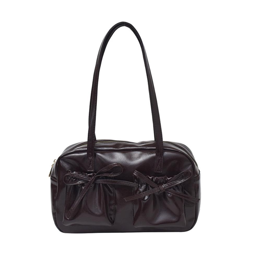 Y2k Ballet Bow Tie Shoulder Bag Korean Women's Handbag Fashion Ribbons Bowling Tote Bag  Ladies