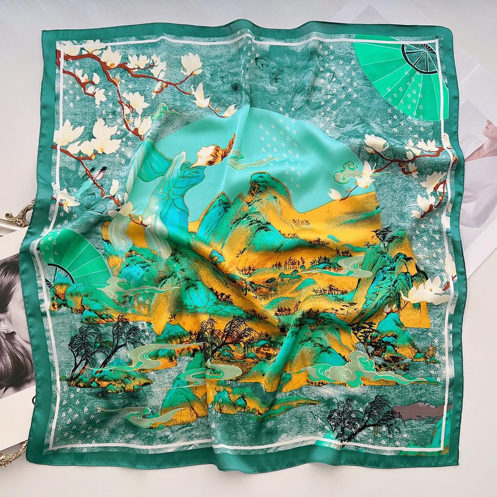 Spring and Summer New French Style 71CM Silk Scarf Decorative Headband Scarf Fashionable Versatile Temperament Simulation Silk Scarf