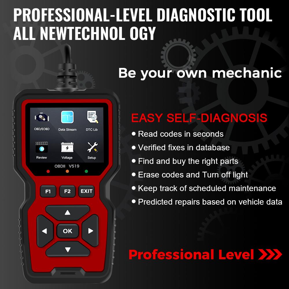 Automotive Fault Diagnosis Instrument OBD2 Scanner Engine Fault Reading Data Code Reader V519 Elm327 Battery Voltage Detection