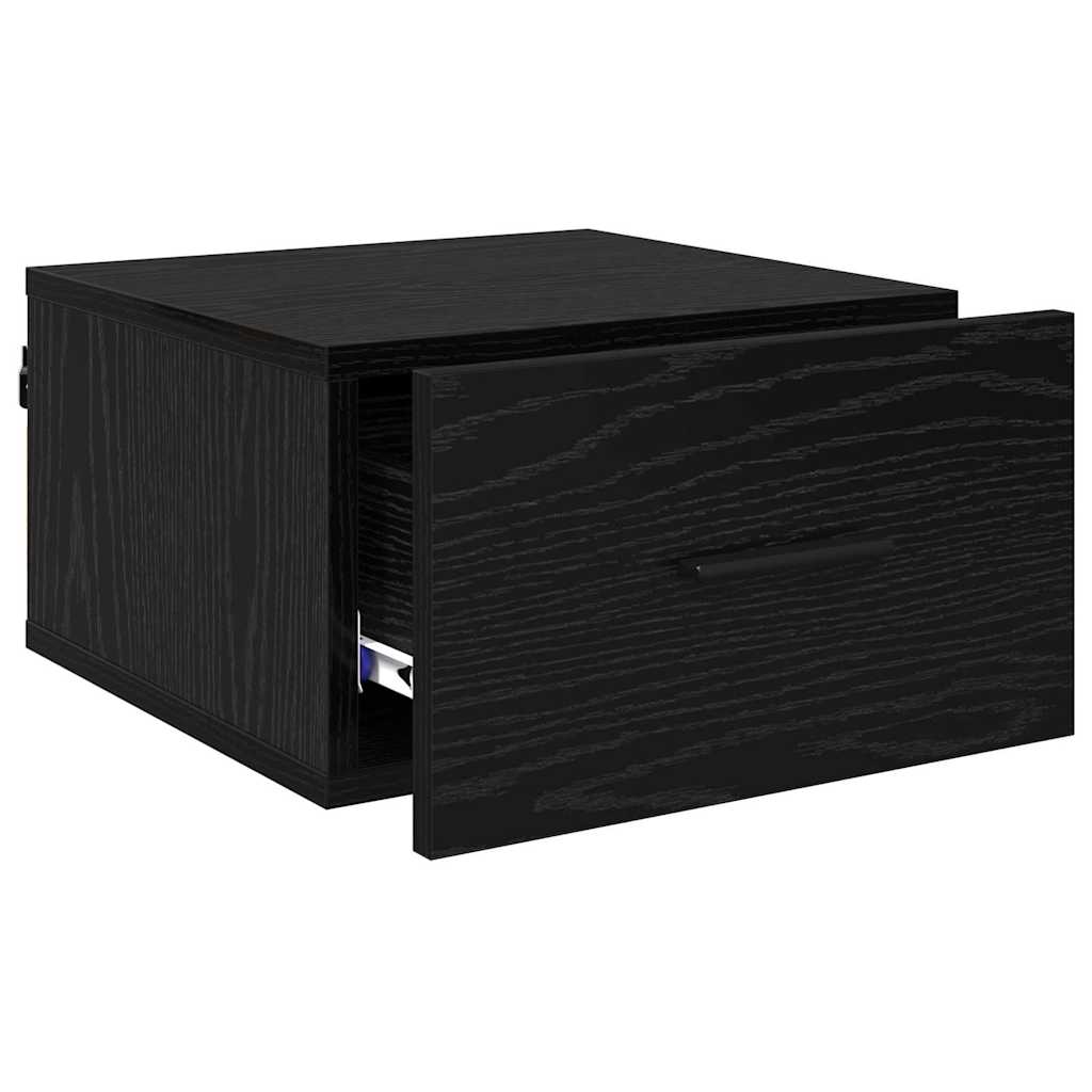 Nightstand Black Oak Effect 35 x 35 x 20 cm Engineered Wood