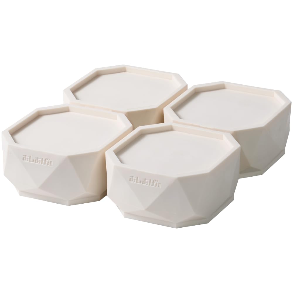 Tuft Washing Machine Raised and Rubber Platform, Anti-Vibration Soundproof, Height-Adjustable Mats, 4-Piece Set, TFi-9045