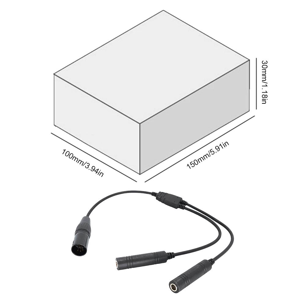 GA Dual Plugs To Airbus 5 Pin XLR Adapter Universal Aviation Headphone Cable for Aviation Communication