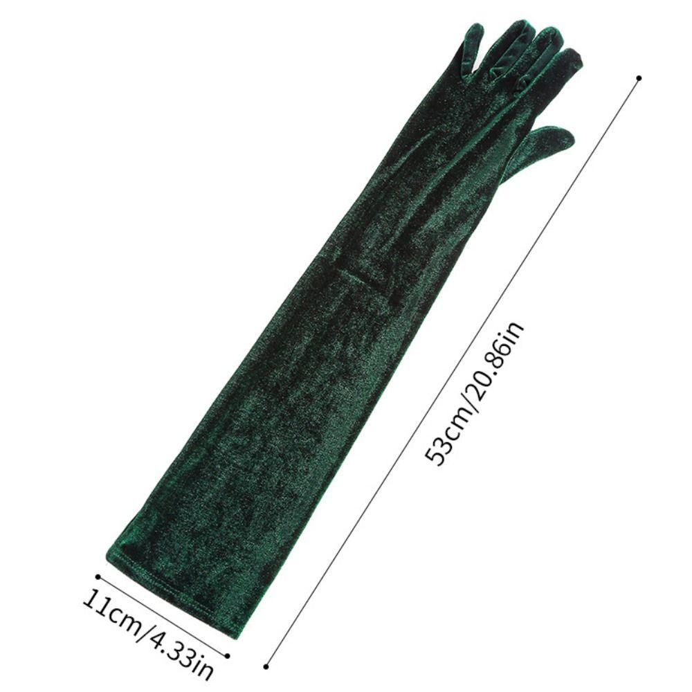 53cm Women's Fluffy Gloves Elegant Bride's Long Mittens Velvet Long Gloves  Dress-Up  Accessories