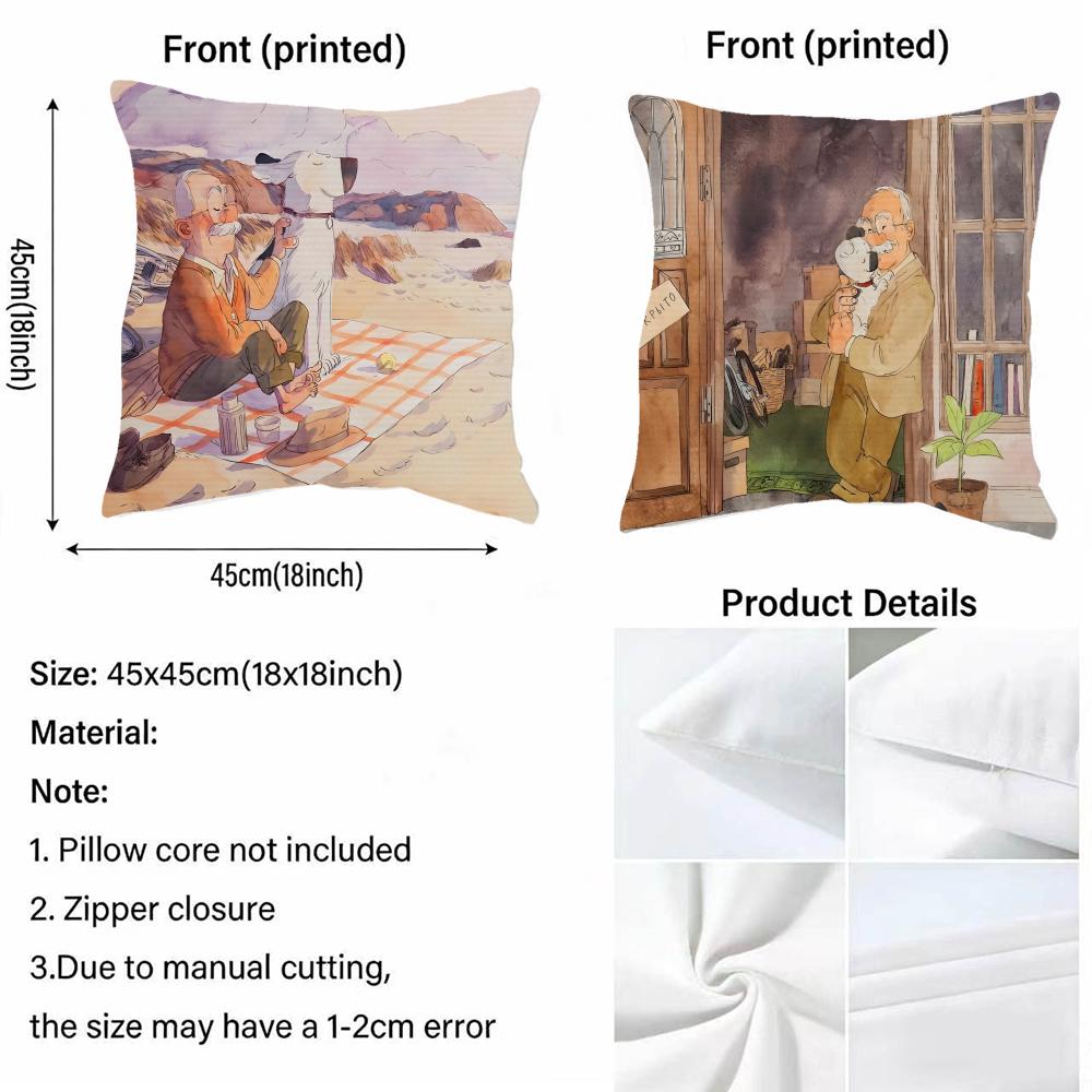 Cushion Cover Cushion Cover, Soft Washable Linen Pillowcase, Multi-Scene For Sofa, Bedroom And Office. S-Sveta Ovinnova