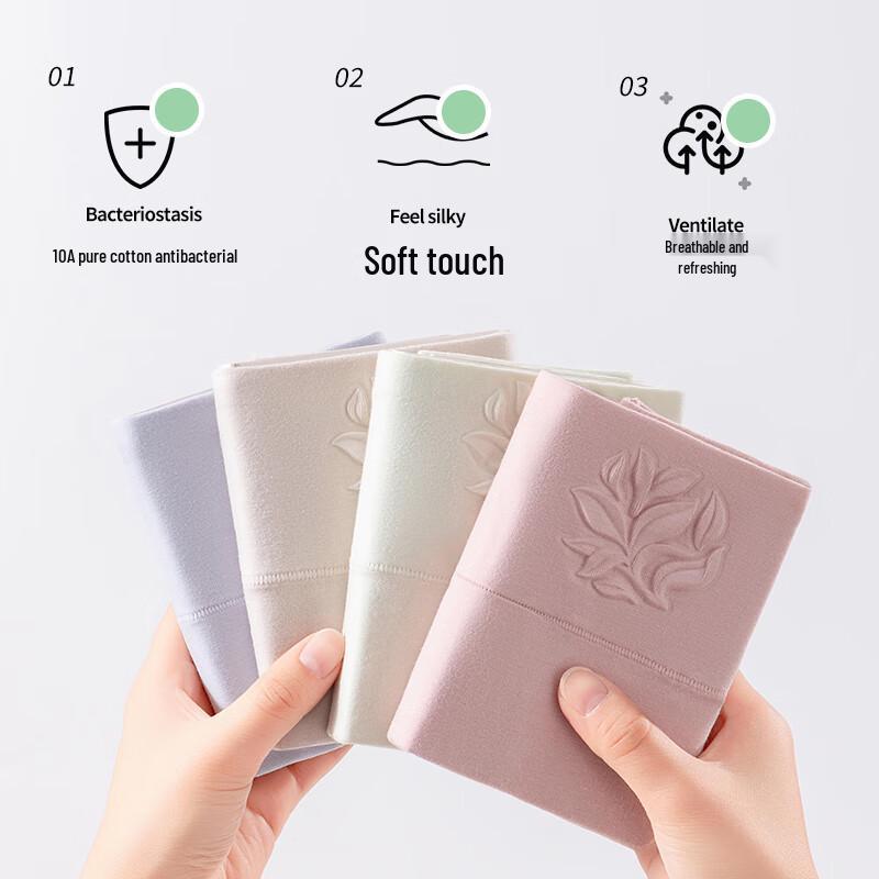 LangSha Women's High-Waist Tummy Control Cotton Briefs (4-Pack)