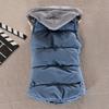 Women Autumn Winter Color Block Sleeveless Hooded Waistcoat Warm Thick Vest Coat