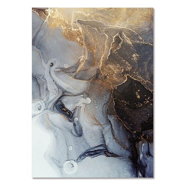 

Черное золото, роскошный абстрактный холст с принтом, жидкая художественная живопись, фон, постер, современные настенные панно для украшения гостиной 21cm×30cm NoFrame