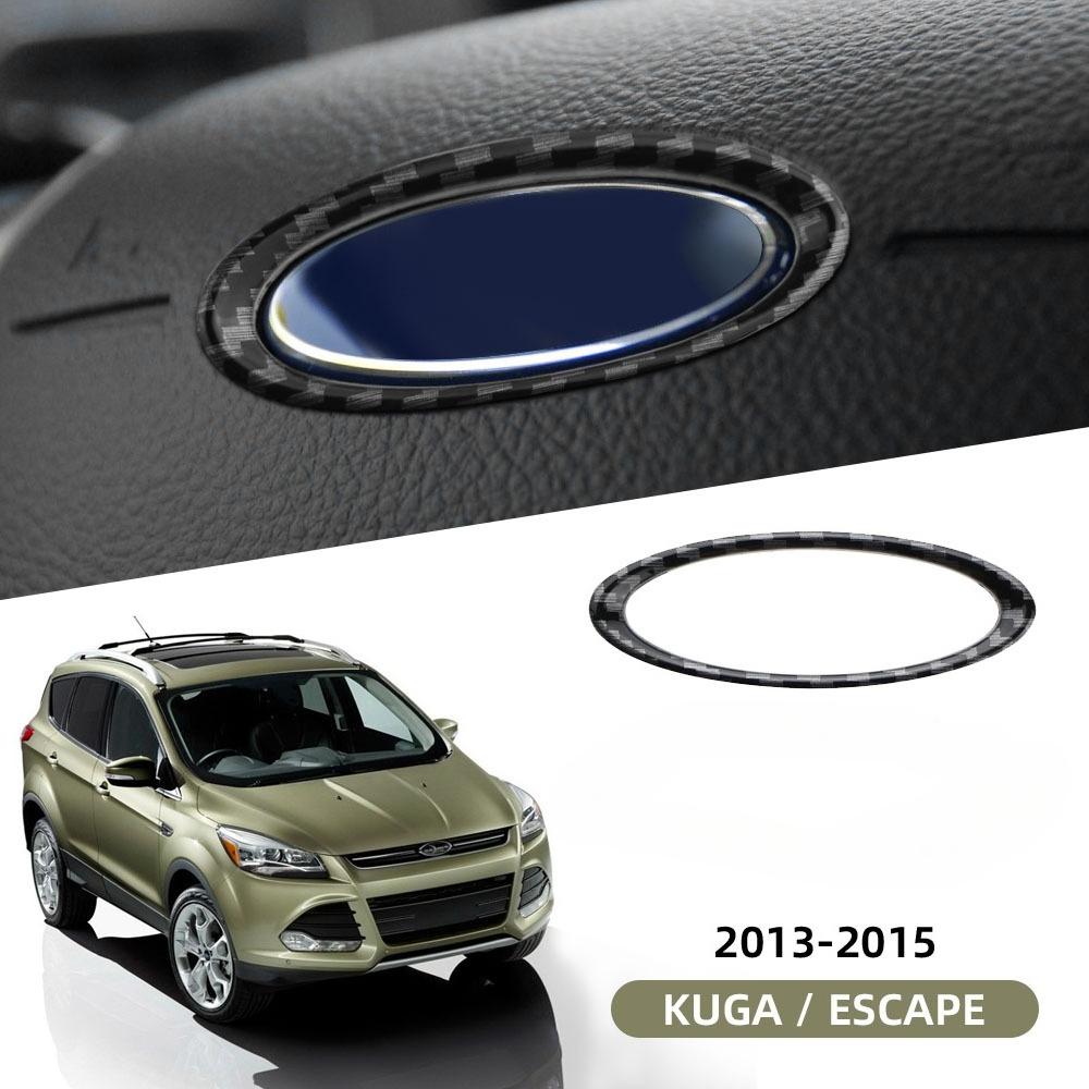 ABS Carbon Steering Wheel Logo Circle Trim Sticker for Ford Focus 3 Mk3 2012-14 Kuga Escape 13-15 C-MAX 11-17 Grand C-MAX 11-14