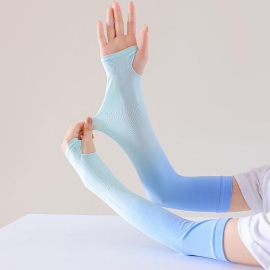 1 para rękawów na ramię z ochroną UV, elastyczne, oddychające, z gradientowym kolorem