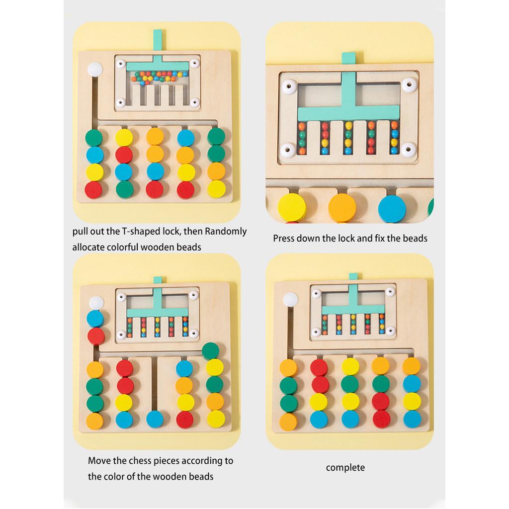 Puzzle-uri de potrivire a culorilor din lemn Montessori, joc de logică, antrenament de gândire Iluminare coordonare mână-ochi jucărie educațională timpurie