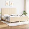 Vidaxl Bed Frame Without Mattress, Cream, 180X200 Cm, Upholstered