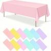 Plastic Pastel Tablecloth, Multicolor Disposable Rectangle Tablecloths for Wedding, Birthday Party, Spring Easter, Summer Party Decoration