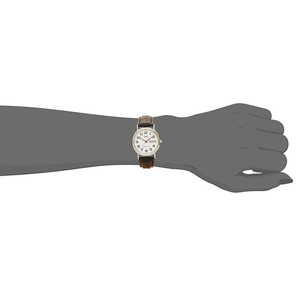 Citizen Q&Q Kadın Analog Su Geçirmez Saat Tarih, Gün Göstergeli ve Deri Kayışlı A203-304 Beyaz