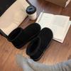 Integrated Fur~ Round Head Thick Sole Warm Cotton Shoes Age-reducing Piled Thickened Short Snow Boots Women's Autumn and Winter Anti-cold