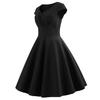 Kurzärmliges Swing-Kleid im Retro-Hepburn-Stil mit hoher Taille