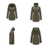 Women’s Hooded Jacket Cotton Padded Light Rain Water Resistant Zipper Closure Windproof Puffer Coats Hidden Side Pockets Winter Long Outwear
