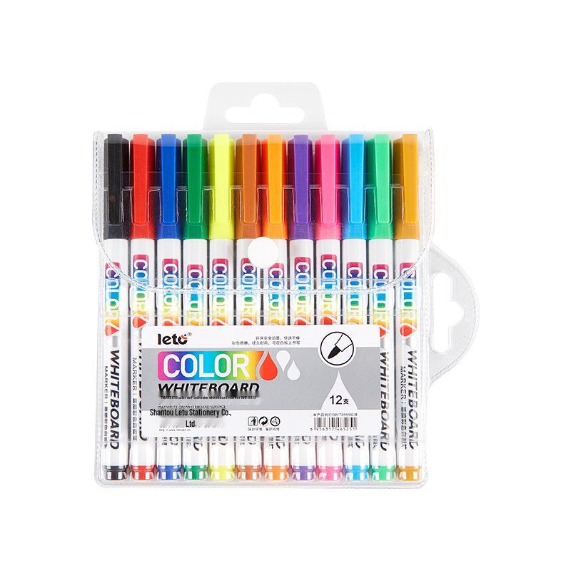 Lotu Erasable Colored Whiteboard Markers: 12/24 Fine Tip Floating Drawing Pens for Kids
