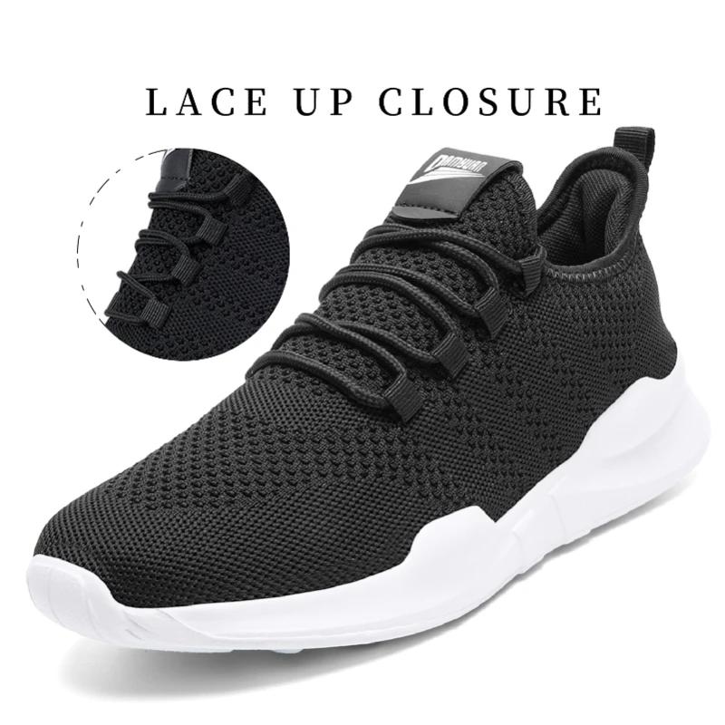 

fashion Mesh Breathable Casual Men s Sneakers Ultralight Running Shoes for Men Trendy Footwear Non-slip Sports Shoe Zapatillas Hombre 45 чорний білий колір