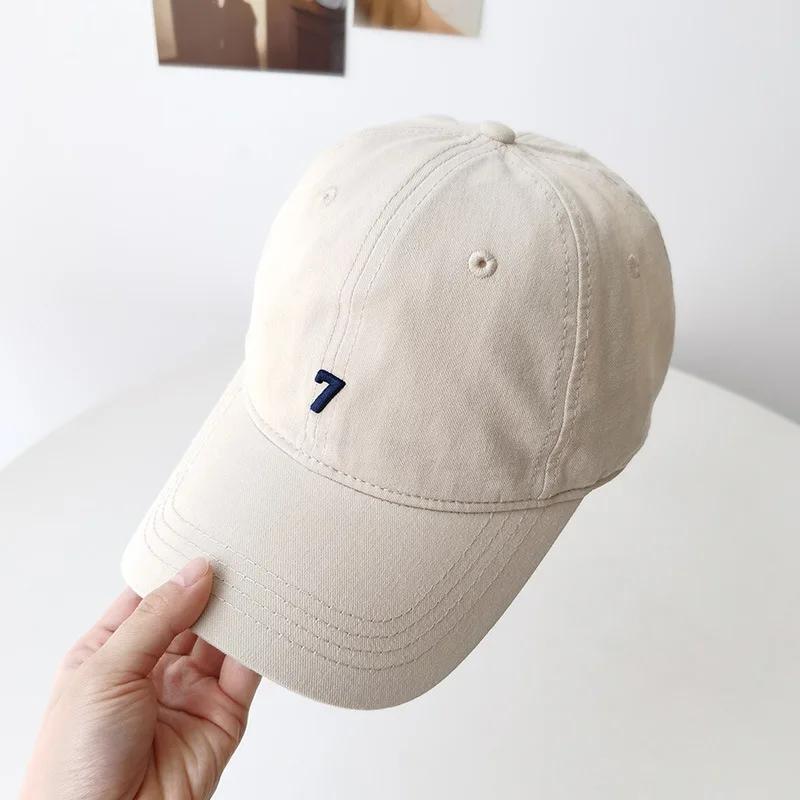 

Number Embroidery Baseball Caps for Men Women Streetwear Hip Hop Soft Top Snapback Hats Outdoor Sports Sunshade Peaked Hats Adjustable бежевый