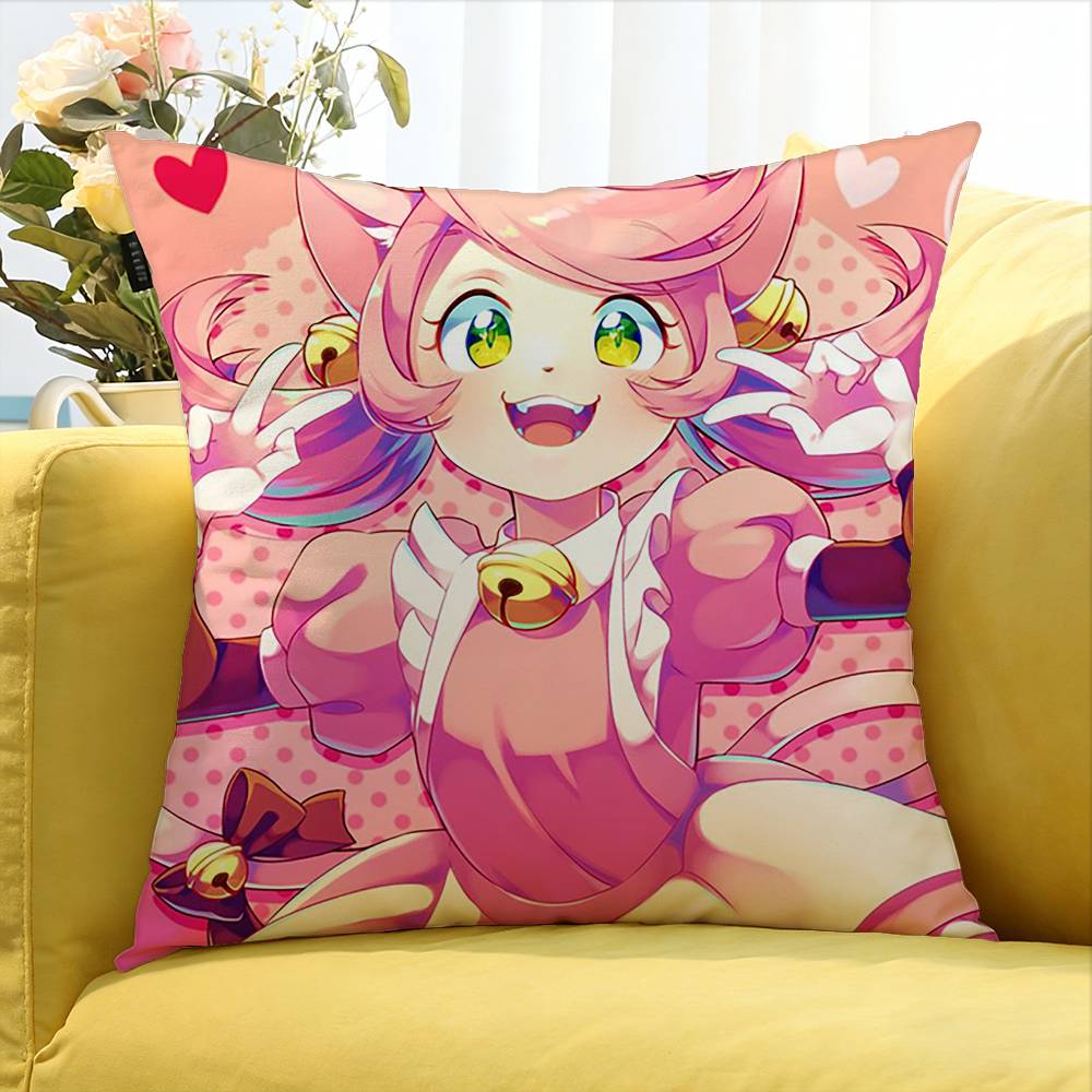 mew mew PINK Deltarune   Various Sizes Square Pillow Case For Car Home Bedchamber Decor