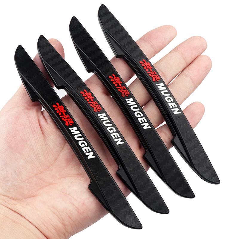 4Pcs Car Door Anti-collision Strips Bumper Protector Sticker For Honda Hrv Jazz City Fit Accord Odyssey Civic Mugen Power Typer
