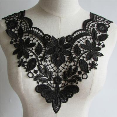 Lace Applique Tear-resistant Unbreakable No Deform Washable Breathable DIY Hollow Design V-neck Lace Fake Collar for Home