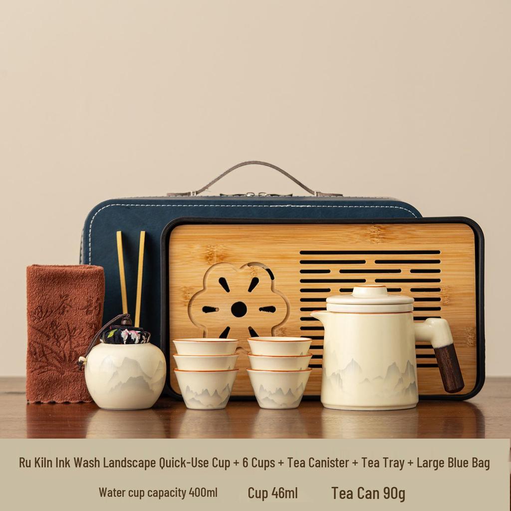 Portable Luxury Travel Tea Set: Quick Brew Cup for Outdoor Camping and Vehicles