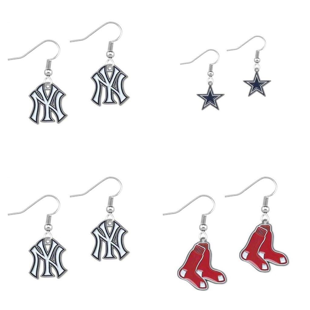 Steelers Heart Pendant Earrings With Crystals For Football Fans Women Jewelry