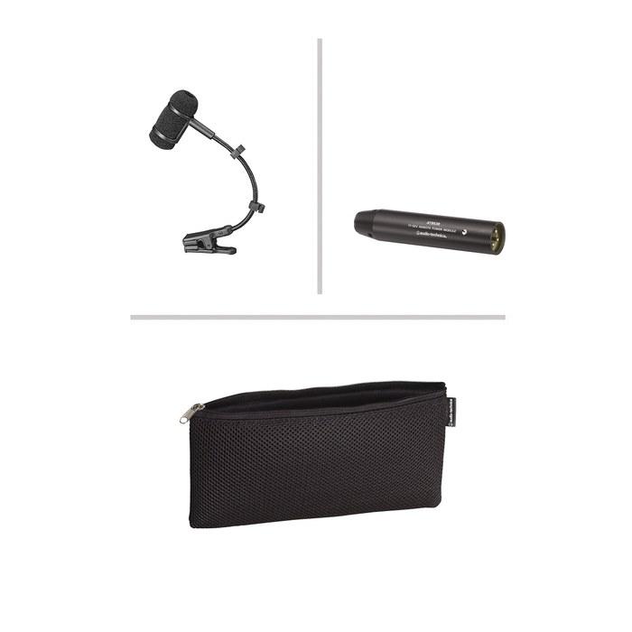 [Audio-Technica] PRO35 Condenser Microphone - XLR, for Brass/Saxophone/Trumpet. Includes Microphone Holder. Back Electret, Unidirectional.