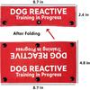 Advivio Dog Reactive Training In Progress Funny Red Dog Leash Sleeve, Wrap Alert Hanging ID Patch Tag for Pet Dog The Best Choice for Daily Walking