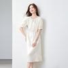 Srcr 100% Mulberry Silk French Chic Summer Dress