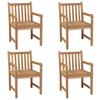 Maison Exclusive - Chaises de jardin lot de 4 et coussins vert Bois de teck solide