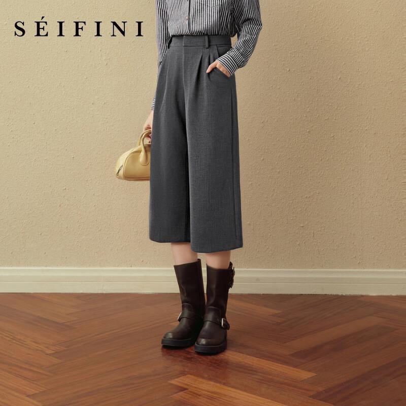 SEIFINI Women's High-Waist Wide-Leg Capri Pants