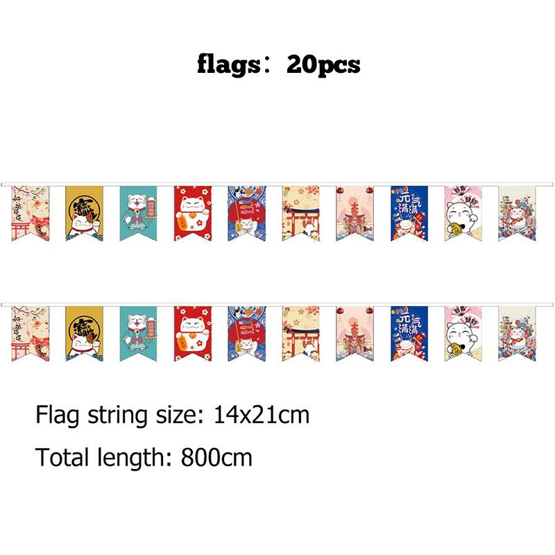 Hanging String Flags Japanese Style Sushi Restaurant Bunting Banners Izakaya Food Theme Restaurant Tea House Decoration