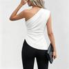 Women'sfashionable Casual Sleeveless Sloping Neck One-shoulder Pullover Top