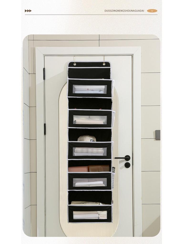 Veggmontert sammenleggbar hengende oppbevaringspose med vindu - Stor kapasitet for leker og diverse