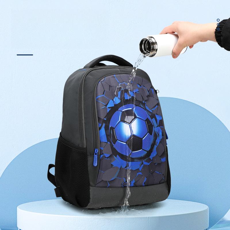 Grundschüler Rucksack Hartschale Fußball-Thema Gewichtsreduzierend Jungen Doppelschultertasche Große Kapazität Mit Kleiner Federtasche Set