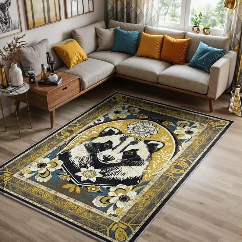 Dining Room Rug Classic Rug Nursery Rug Non Slip Rug Peacock Rugs Multicolored Peacock Rug Animal Rug Thin Rug Entryway Rug