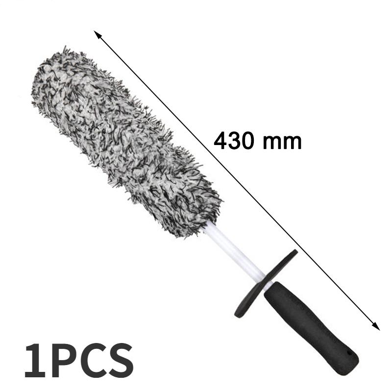 2PC Car Wheel Cleaning Brush Tool Microfiber Premium Non-Slip Soft Handle for Washing Wheel Rim Spoke Wheel Spokes Accessories