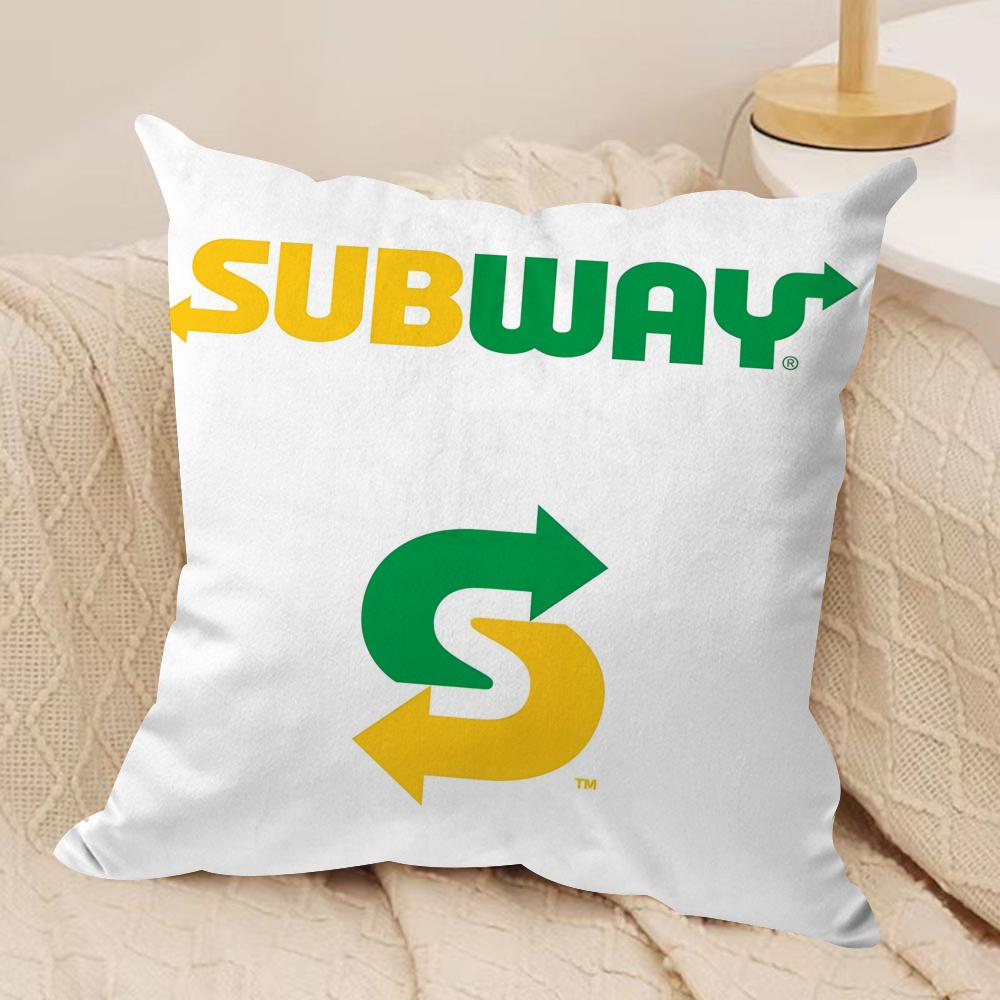 

Classic SSubway Cushion Cover Short plush Doublesided Print Square Throw Pillow Covers Sofa Home Cushion Decor 30x30cm