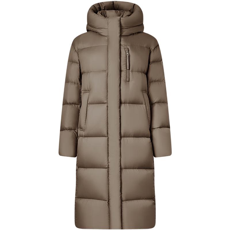 Tamboer Women's Long Hooded 90% Down Puffer Jacket