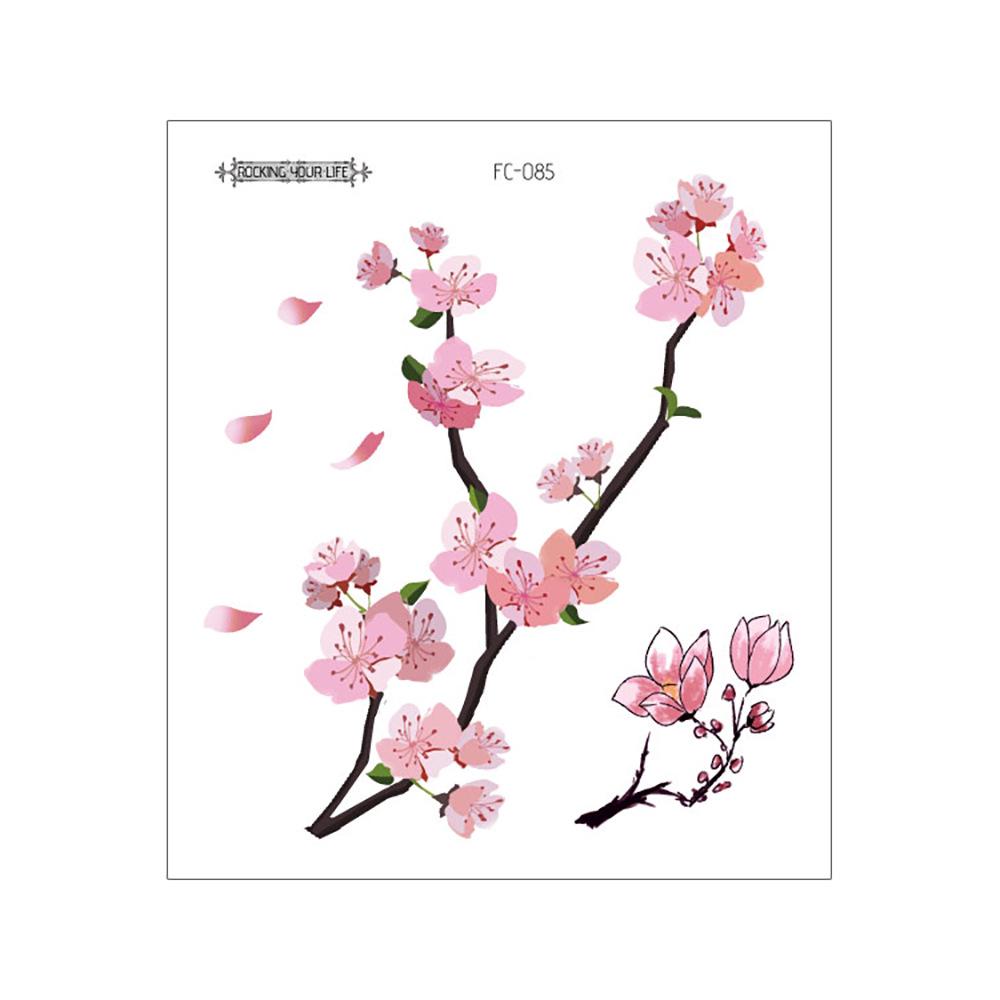 Waterproof Cherry Blossom Tattoo Sticker - Elegant Small Fresh Flower Design for Arm or Collarbone